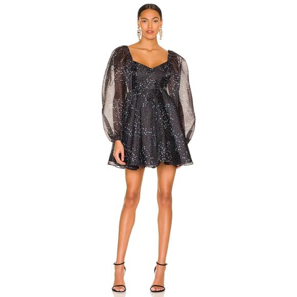 Selkie Princess Stars Mini Dress Puff Sleeve Cocktail Whimsigoth Antique Party M - Picture 2 of 9